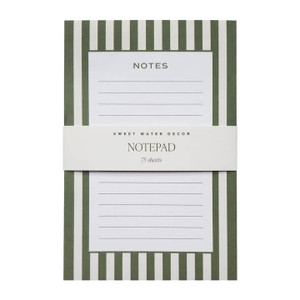 small notepad with green stripes small notepad with green stripes
