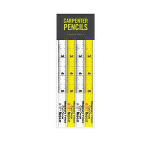 pack of 4 pencils, 2 white and 2 bright yellow with a 5inch ruler printed on each pencil pack of 4 pencils, 2 white and 2 bright yellow with a 5inch ruler printed on each pencil