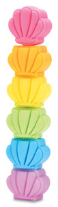 Seashell shaped stacked markers in bright colors. Seashell shaped stacked markers in bright colors.
