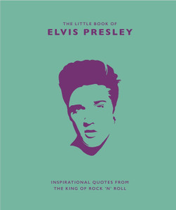 teal cover, screen print of Elvis Presley's face.