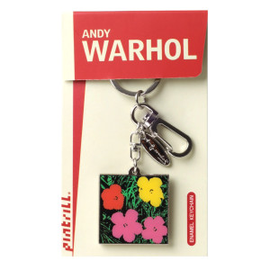 Square enamel Warhol flowers key clip. Square enamel Warhol flowers key clip.