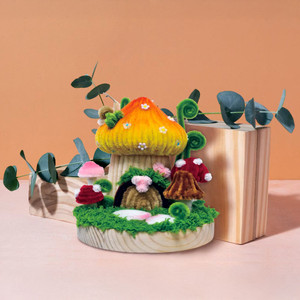 velvet mushroom house with red and brown mushrooms around it velvet mushroom house with red and brown mushrooms around it