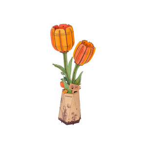 3d wood orange tulip puzzle put together 3d wood orange tulip puzzle put together