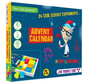 A blue boxed kit with an illustration of Albert Einstein holding a test tube A blue boxed kit with an illustration of Albert Einstein holding a test tube