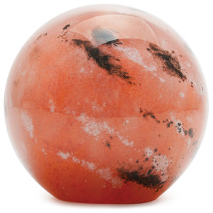 A spherical paperweight a made with shades of black and red glass to resemble the planet Mars A spherical paperweight a made with shades of black and red glass to resemble the planet Mars