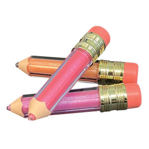 Assorted lip-gloss colors packaged in pencil shaped plastic tube. Assorted lip-gloss colors packaged in pencil shaped plastic tube.