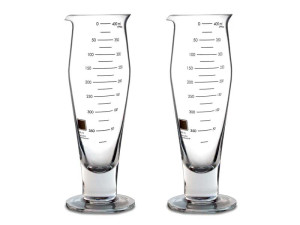 Two pilsner glasses shaped from beakers Two pilsner glasses shaped from beakers