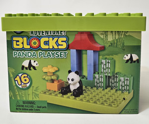The panda blocks playset, front view