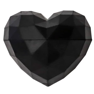 black geometric heart shaoed container.