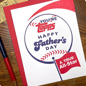father's day card, illustration of a baseball.