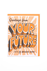 Letterpress Congrats Card—Your Future Is Bright (Graduation)