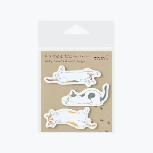 the cat sticky notes in it's plastic sleeve packaging.