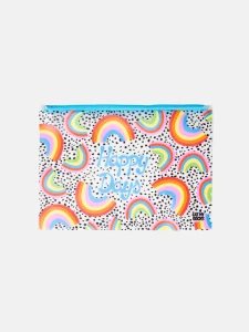 Happy Days Zip Bag with rainbows on it and the words Happy Days