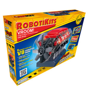 A yellow boxed V8 engine STEM kit