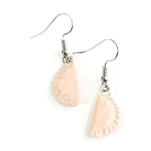 A pair of pierogi shaped dangle earrings