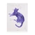 A rectangular magnet, drawing of a purple cat in the center.