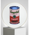 A Pop image of a Campbells Tomato Soup can  in pink and red on a white plate on a square pedestal A Pop image of a Campbells Tomato Soup can  in pink and red on a white plate on a square pedestal