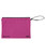 An image of a hot pink canvas clutch with a black strap and zipper. An image of a hot pink canvas clutch with a black strap and zipper.