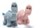 Tactile sweet pink knitted diplodocus dinosaur with a soft rattle. Also available in pastel blue.