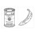 BLack and white drawings of a Campbell's Soup can and a banana BLack and white drawings of a Campbell's Soup can and a banana