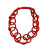 Necklace Red Neoprene yarn 8mm Handmade