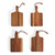 four small wooden boards