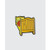 Enamel pin in the shape of a bed shown in foreshortened perspective Enamel pin in the shape of a bed shown in foreshortened perspective