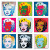 A sticker sheet of 9 different Marilyns by Warhol.