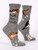 Gray socks with images of cats and the words "people I love: 1. cats"