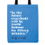 A blue tote bag with Warhol's quote "In the future everybody will be world famous for fifteen minutes" in white, and a facsimile of Warhol's signature in black at the bottom. A blue tote bag with Warhol's quote "In the future everybody will be world famous for fifteen minutes" in white, and a facsimile of Warhol's signature in black at the bottom.