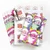 Double sided Pop Art Santa wrapping paper shown, above view.