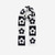 Black and white block scarf with flowers in each block.