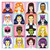 Square card featuring 12 various heroines and villains in pop culture.