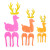 Pink and Coral Acrylic Reindeer Set