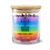7 Chakra Crystal Candle – with Clear Quartz, Amethyst, Lapis Lazuli, Green Aventurine, Tiger’s Eye, Carnelian & Red Jasper Crystals.
7.1oz/200g 50 hours burn time.