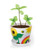 Sunflowers sprouting from a customized pot