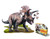 Triceratops shaped 100-piece jigsaw puzzle, poster-sized when completed.