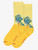 Women's Irises socks. Pale yellow upper, bold yellow sole.