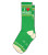 Green crew socks, white text. " I heart pickles"