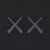Close up of the KAWS double X logo.