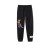 Black sweatpants, Pez Dispenser artwork by Basquiat on the right leg, left leg a small sewn in patch.