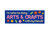 Blue rectangular sticker, text: