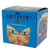 Square blue box packaging with images of cats from classic art paintings.
