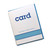 White card, text in blue ink, the word CARD in bold with text underneath " net contents 1 life event or holiday" White card, text in blue ink, the word CARD in bold with text underneath " net contents 1 life event or holiday"
