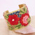 wide cuff bracelet with embroidered flowers wide cuff bracelet with embroidered flowers