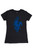 A dark heathered gray t-shirt with a blue Self Portrait of Warhol in a "fright" wig. A dark heathered gray t-shirt with a blue Self Portrait of Warhol in a "fright" wig.