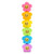Flower shaped stacked markers in bright colors with a smile.