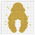 Cross-stitch illustration of the beehive style hair.