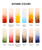 12 Autumn colors displayed that are included in the water color tin box.