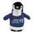 A plush baby penguin in a blue hoodie with the Kamin Science Center logo